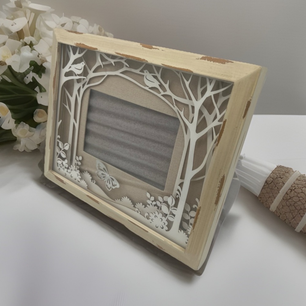 Ornate 3D Layered Picture Frame Nature Forest Butterfly Bird